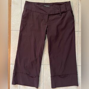 My Michelle Chocolate Brown Capri Pants with Cuff Bottom